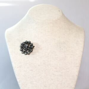 1991 White Swan Pewter Art Nouveau Brooch Angel Faces In A Circle